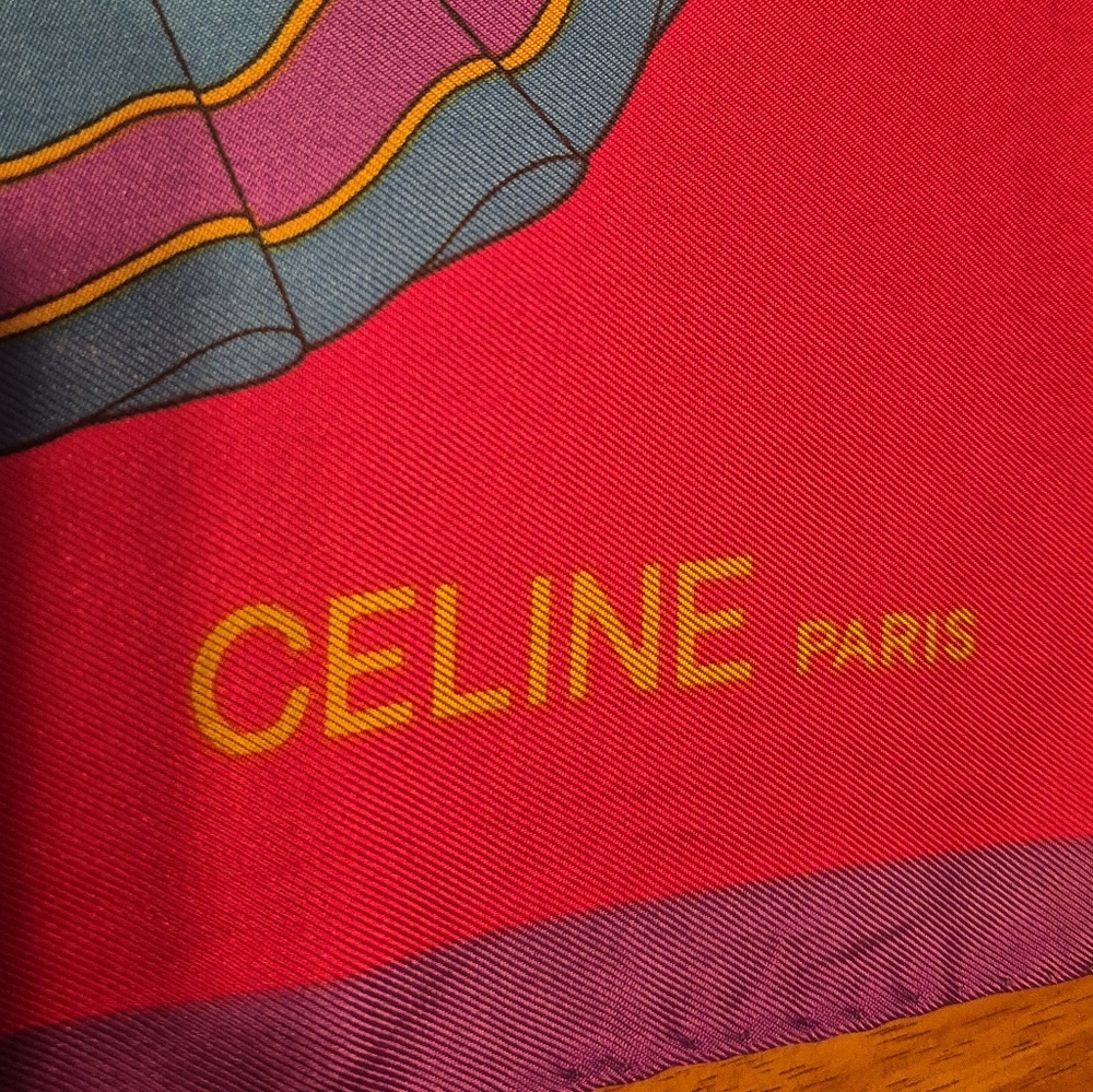 Celine Pink and Yellow Scarf - Picture 6 of 6
